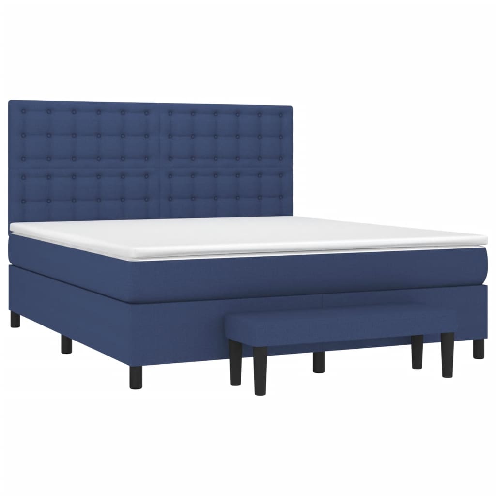 Boxspring met matras stof blauw 160x200 cm is nu te koop bij PeponiXL, paradijselijk wonen!