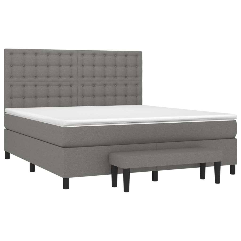 Boxspring met matras stof donkergrijs 180x200 cm is nu te koop bij PeponiXL, paradijselijk wonen!