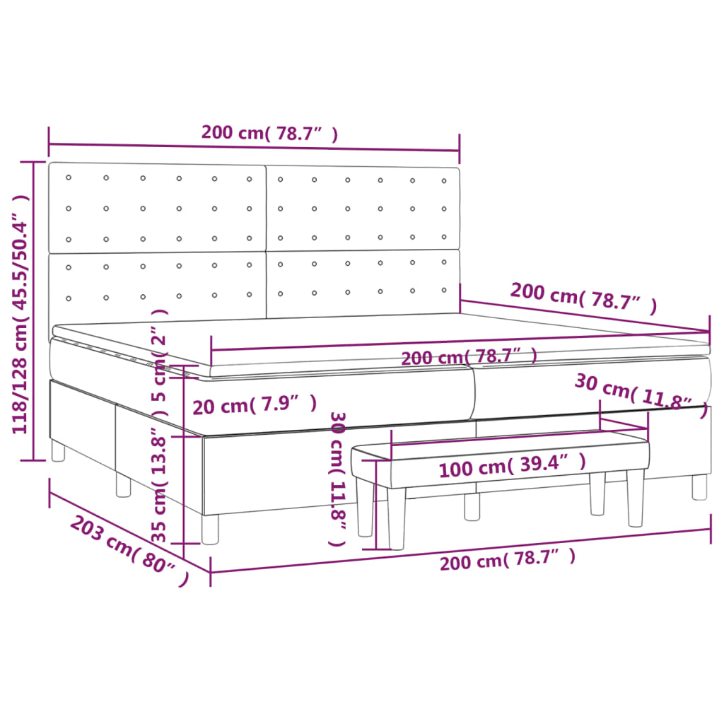 Boxspring met matras stof zwart 200x200 cm is nu te koop bij PeponiXL, paradijselijk wonen!