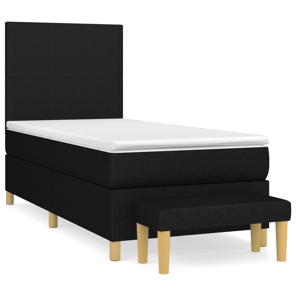 Boxspring met matras stof zwart 90x190 cm is nu te koop bij PeponiXL, paradijselijk wonen!
