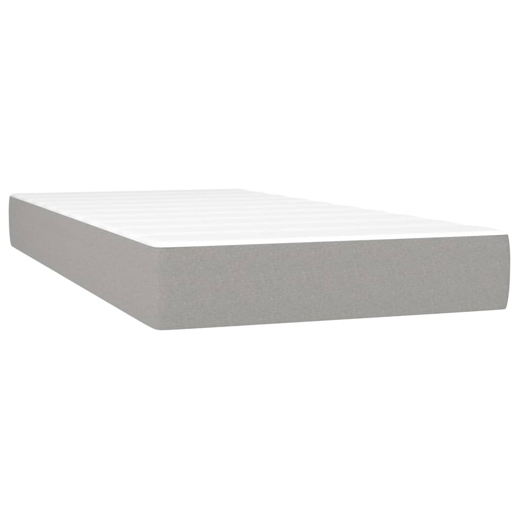 Boxspring met matras stof lichtgrijs 100x200 cm is nu te koop bij PeponiXL, paradijselijk wonen!