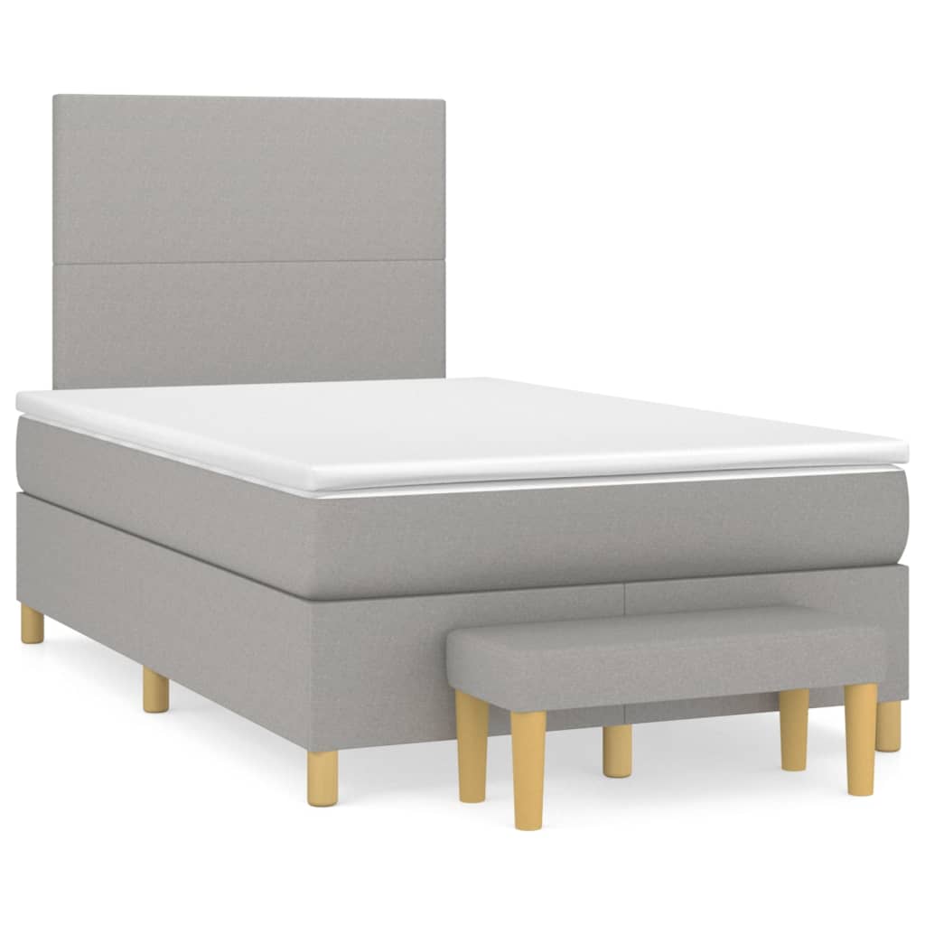 Boxspring met matras stof lichtgrijs 120x200 cm is nu te koop bij PeponiXL, paradijselijk wonen!