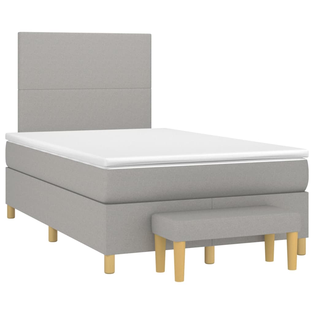 Boxspring met matras stof lichtgrijs 120x200 cm is nu te koop bij PeponiXL, paradijselijk wonen!