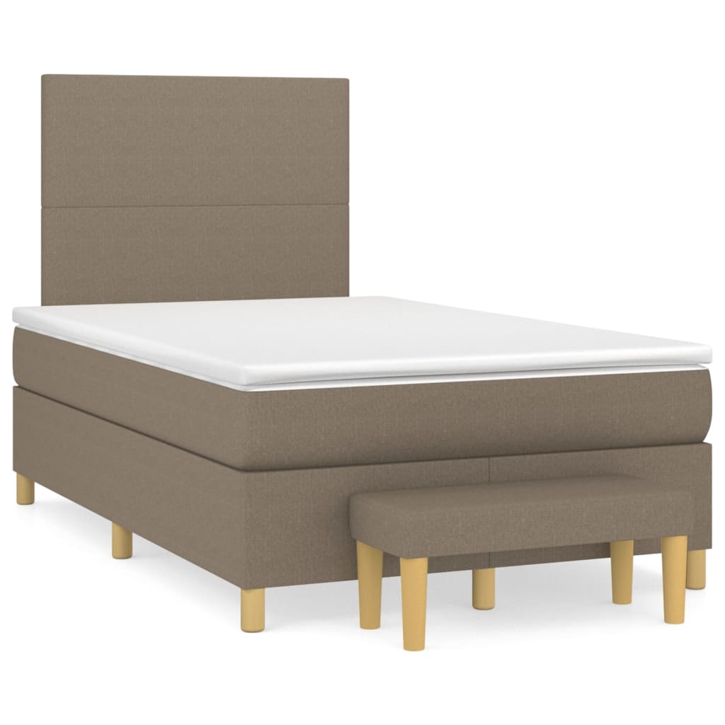 Boxspring met matras stof taupe 120x200 cm is nu te koop bij PeponiXL, paradijselijk wonen!