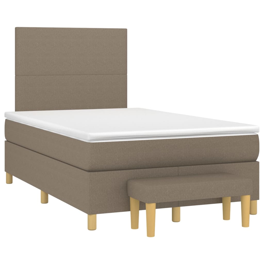 Boxspring met matras stof taupe 120x200 cm is nu te koop bij PeponiXL, paradijselijk wonen!