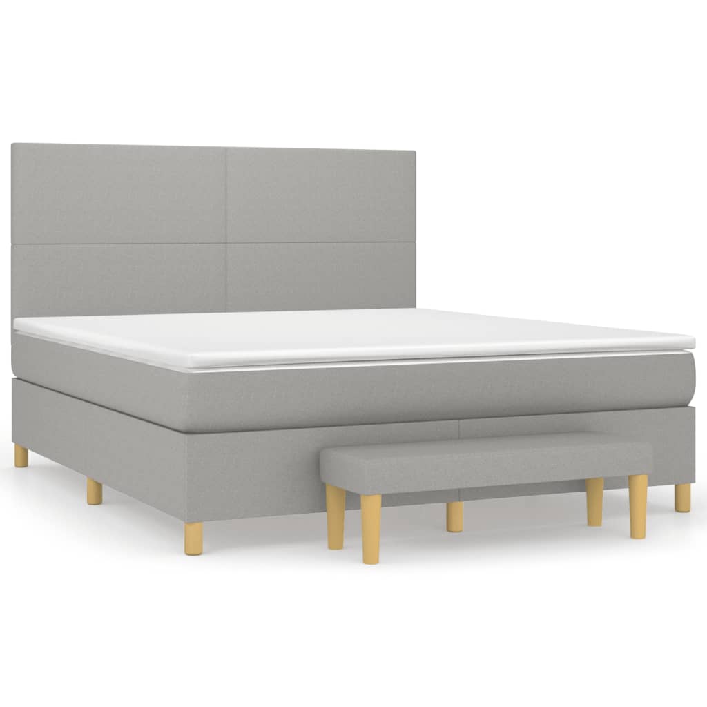 Boxspring met matras stof lichtgrijs 160x200 cm is nu te koop bij PeponiXL, paradijselijk wonen!