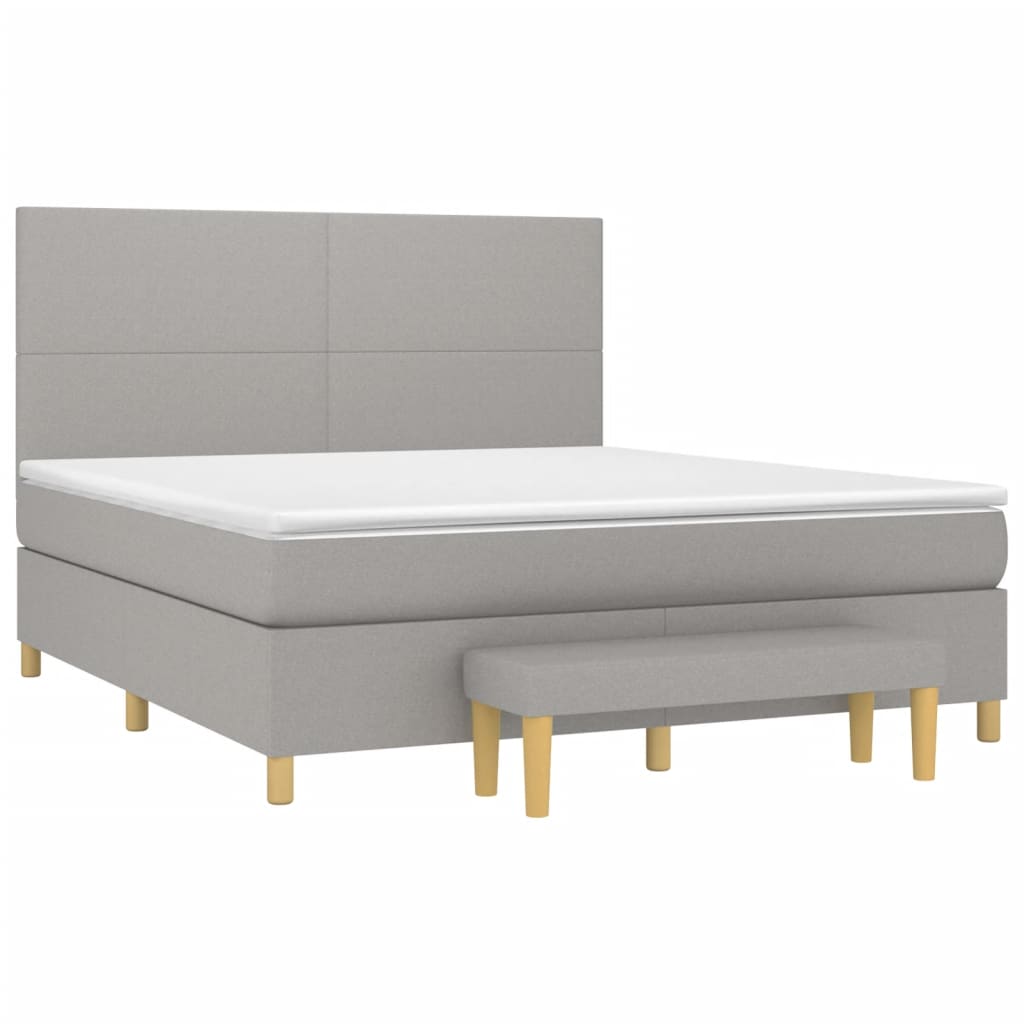 Boxspring met matras stof lichtgrijs 160x200 cm is nu te koop bij PeponiXL, paradijselijk wonen!