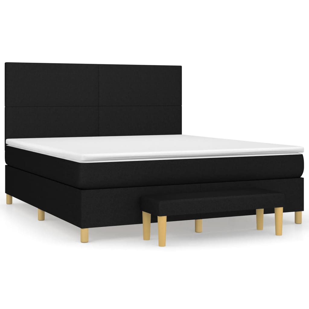 Boxspring met matras stof zwart 160x200 cm is nu te koop bij PeponiXL, paradijselijk wonen!