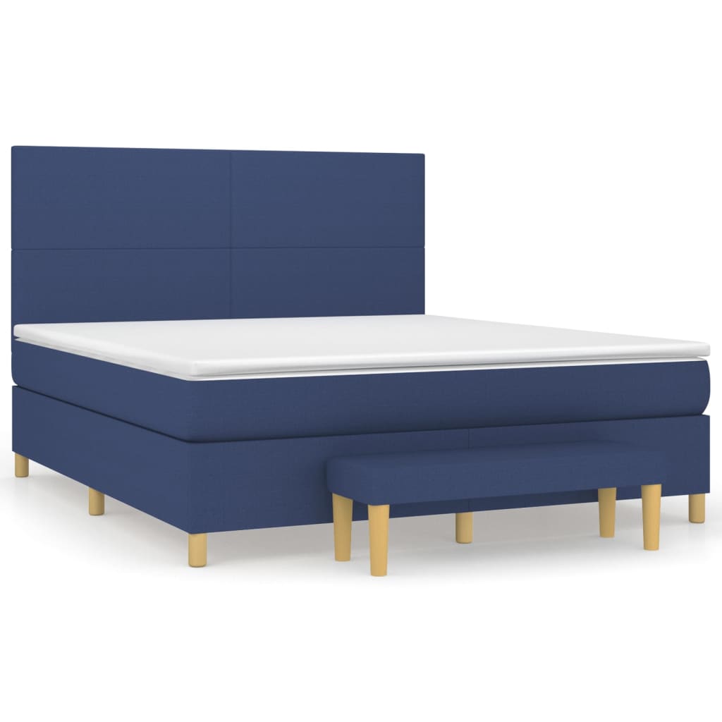 Boxspring met matras stof blauw 160x200 cm is nu te koop bij PeponiXL, paradijselijk wonen!