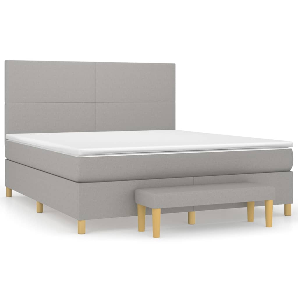 Boxspring met matras stof lichtgrijs 180x200 cm is nu te koop bij PeponiXL, paradijselijk wonen!