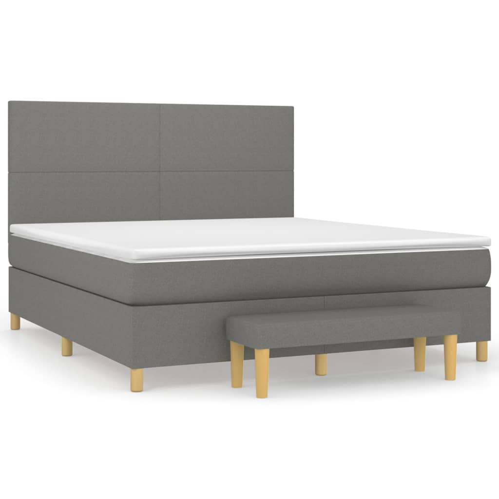 Boxspring met matras stof donkergrijs 180x200 cm is nu te koop bij PeponiXL, paradijselijk wonen!