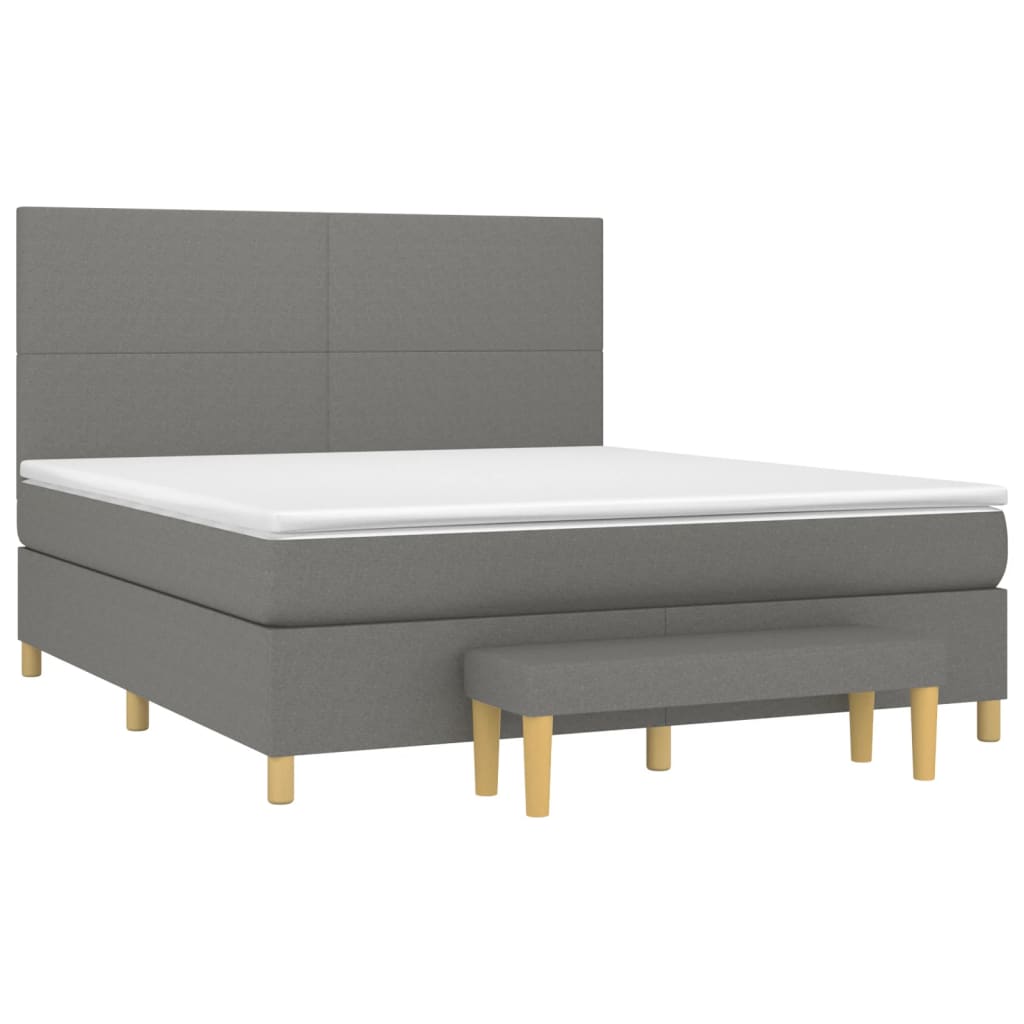 Boxspring met matras stof donkergrijs 180x200 cm is nu te koop bij PeponiXL, paradijselijk wonen!