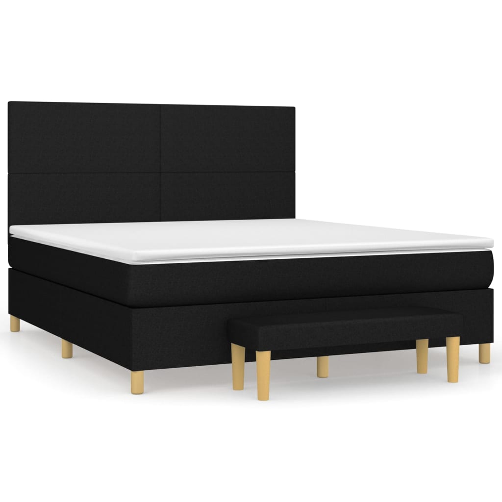 Boxspring met matras stof zwart 180x200 cm is nu te koop bij PeponiXL, paradijselijk wonen!