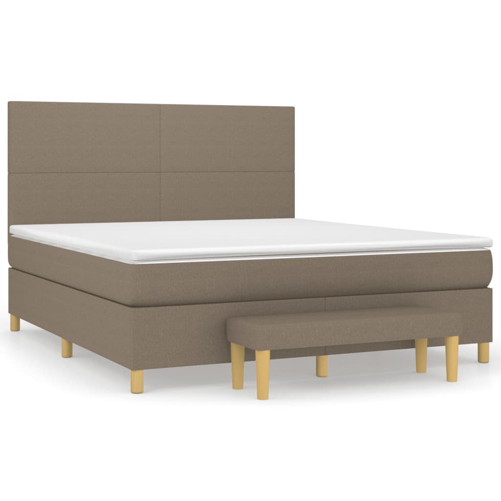 Boxspring met matras stof taupe 180x200 cm is nu te koop bij PeponiXL, paradijselijk wonen!