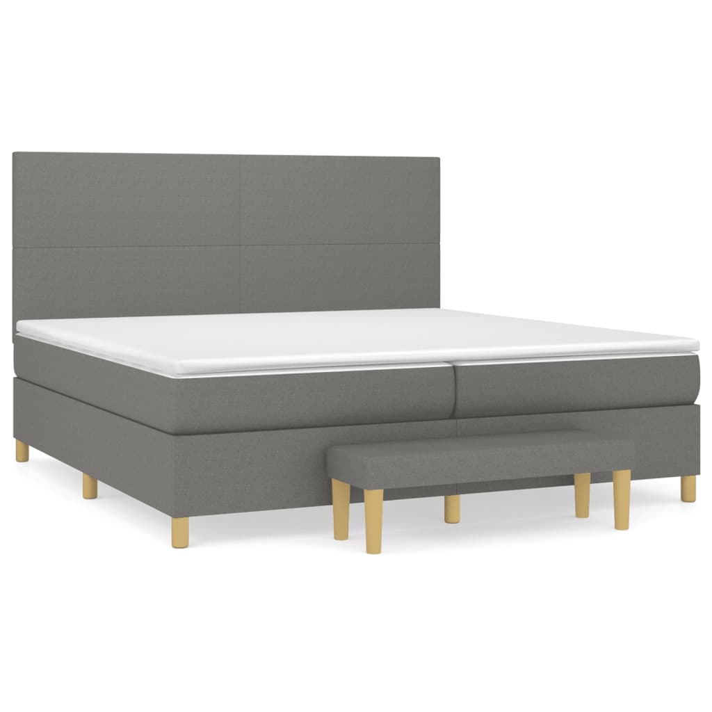 Boxspring met matras stof donkergrijs 200x200 cm is nu te koop bij PeponiXL, paradijselijk wonen!