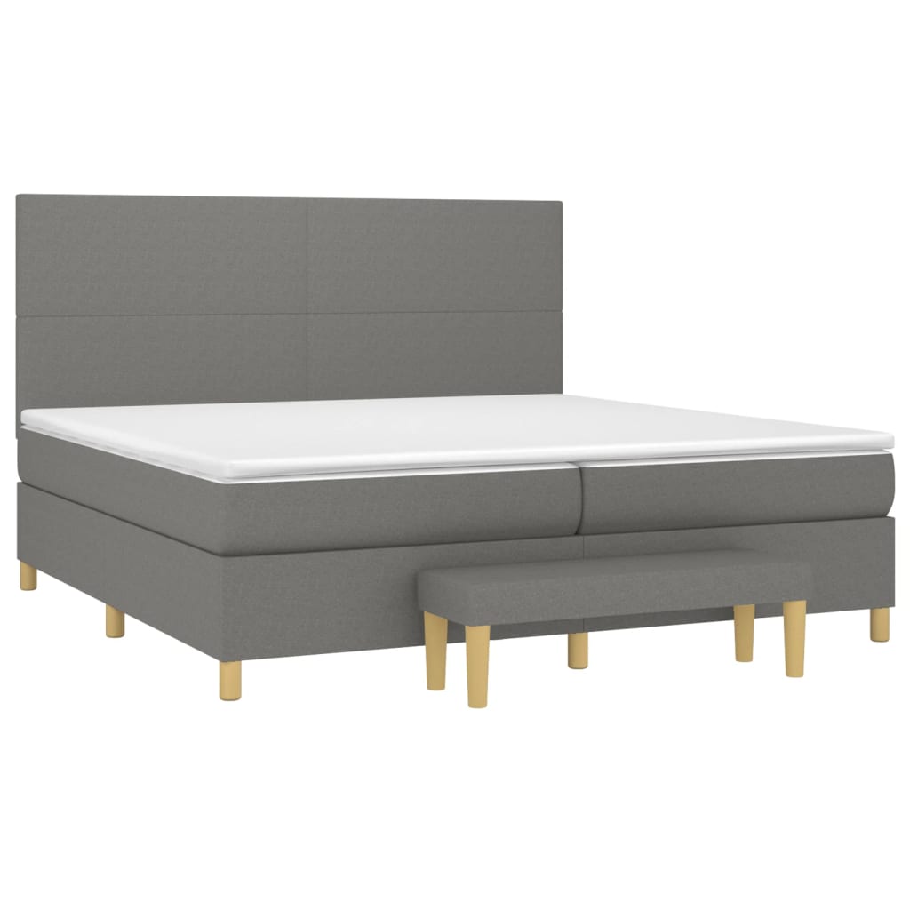 Boxspring met matras stof donkergrijs 200x200 cm is nu te koop bij PeponiXL, paradijselijk wonen!