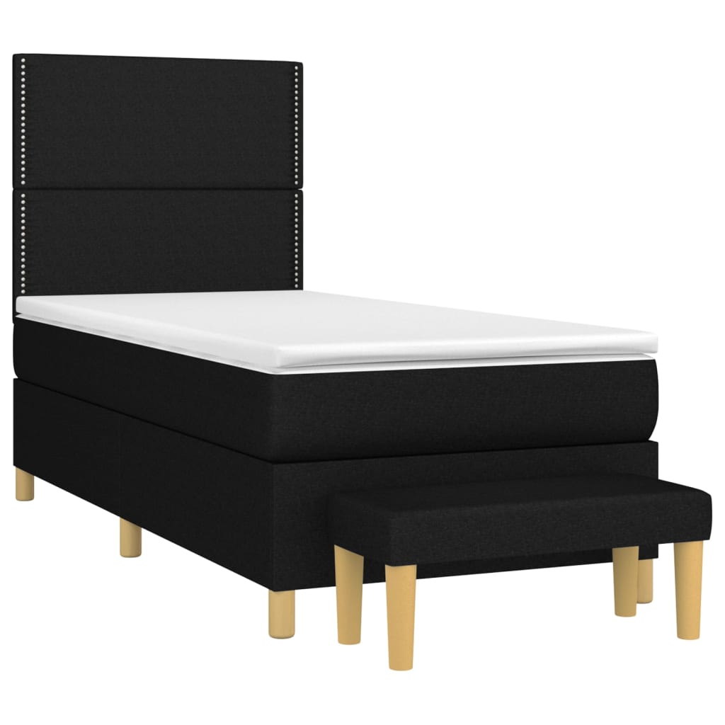 Boxspring met matras stof zwart 100x200 cm is nu te koop bij PeponiXL, paradijselijk wonen!