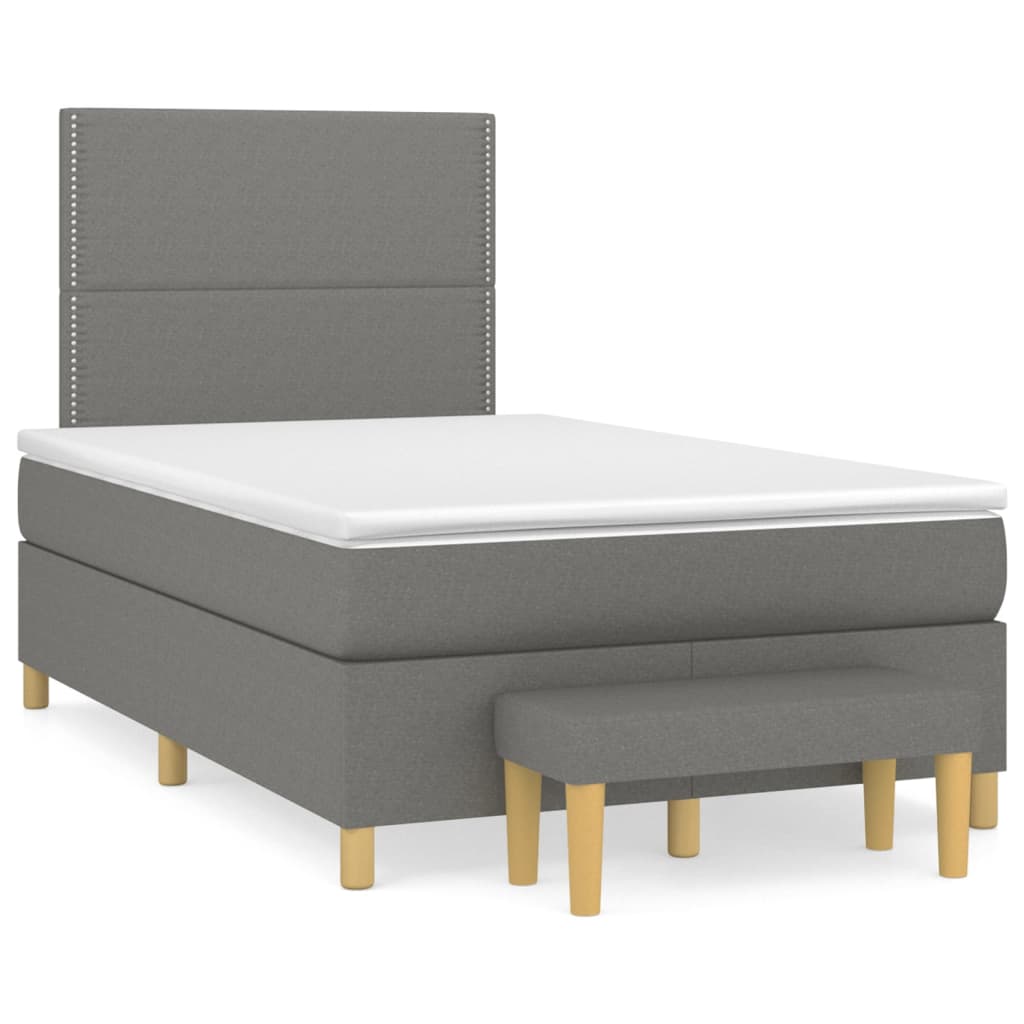 Boxspring met matras stof donkergrijs 120x200 cm is nu te koop bij PeponiXL, paradijselijk wonen!