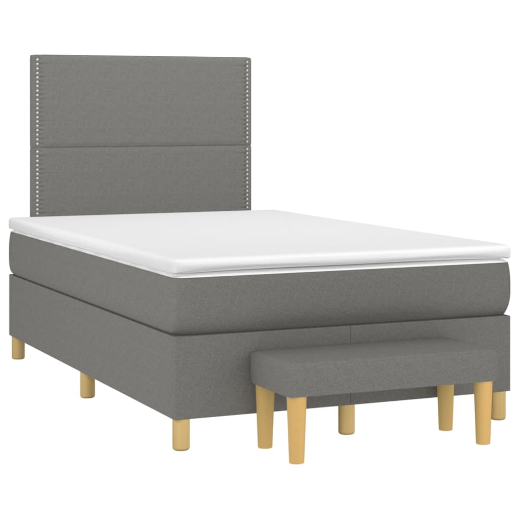 Boxspring met matras stof donkergrijs 120x200 cm is nu te koop bij PeponiXL, paradijselijk wonen!