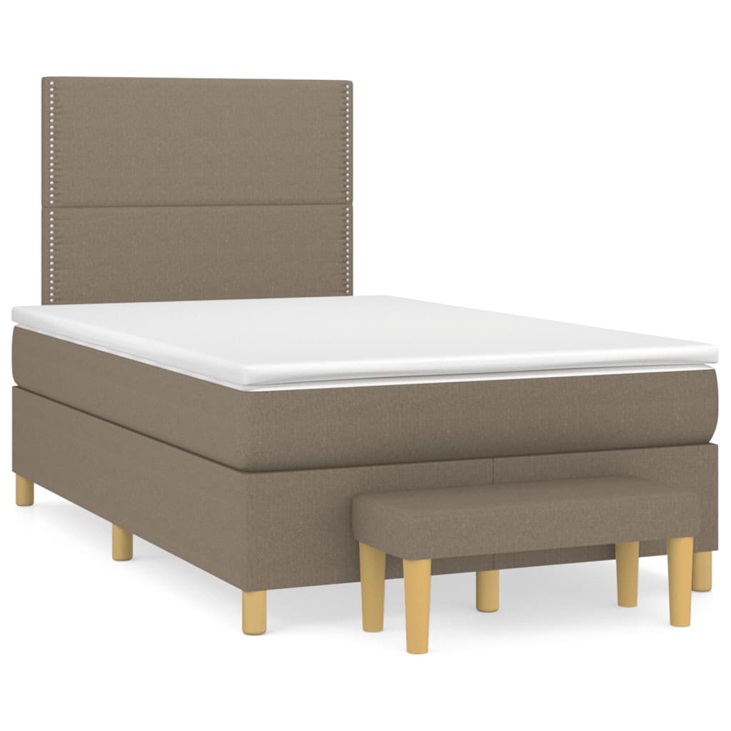 Boxspring met matras stof taupe 120x200 cm is nu te koop bij PeponiXL, paradijselijk wonen!