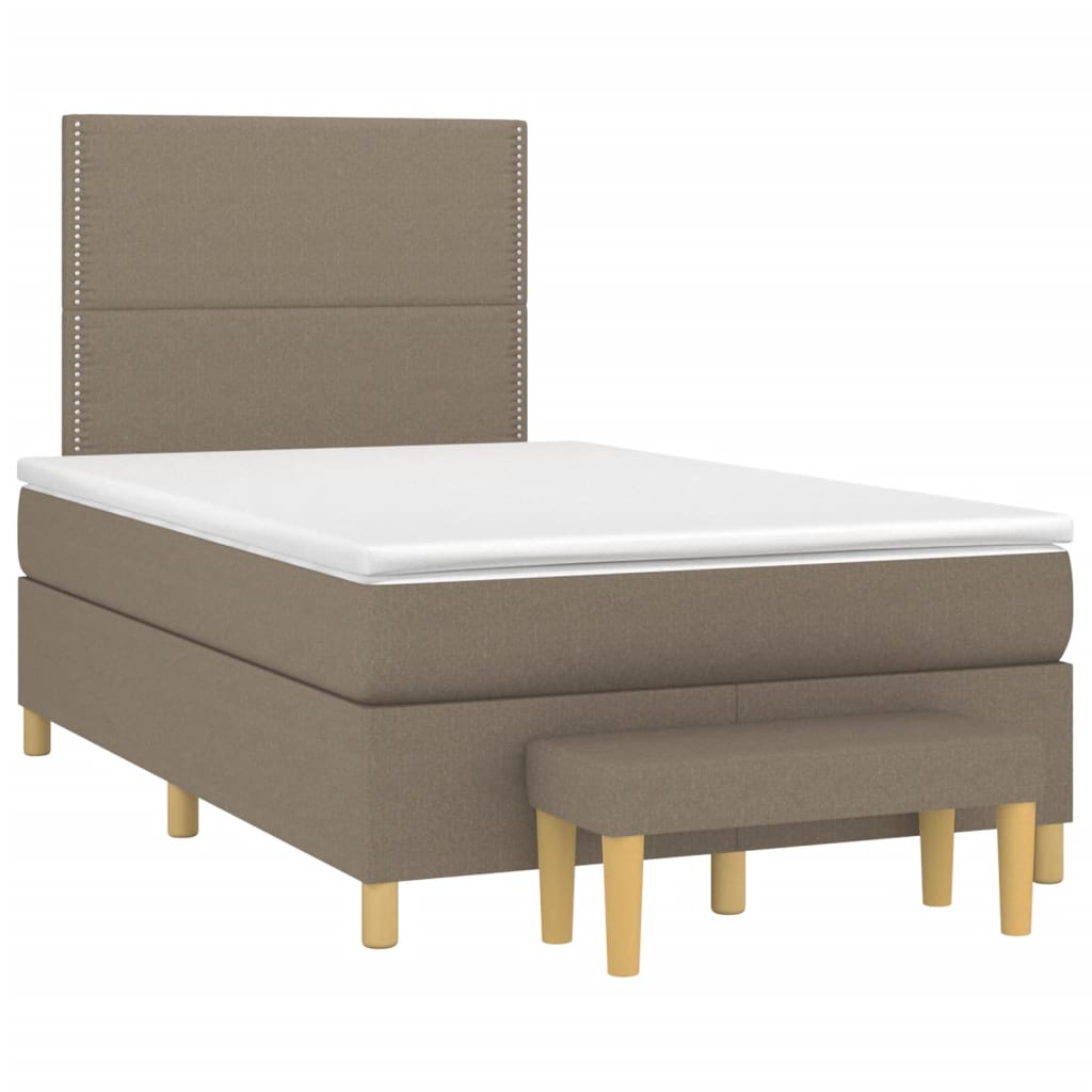 Boxspring met matras stof taupe 120x200 cm is nu te koop bij PeponiXL, paradijselijk wonen!