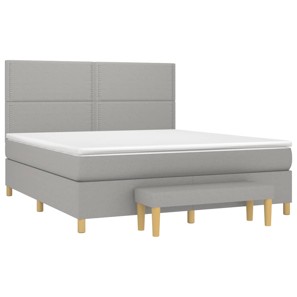 Boxspring met matras stof lichtgrijs 180x200 cm is nu te koop bij PeponiXL, paradijselijk wonen!