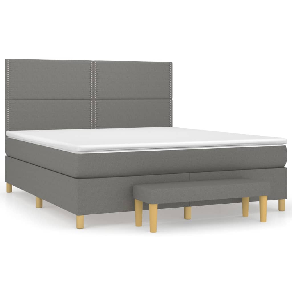 Boxspring met matras stof donkergrijs 180x200 cm is nu te koop bij PeponiXL, paradijselijk wonen!