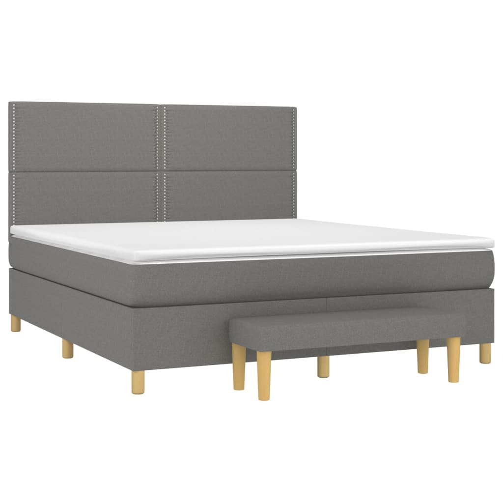 Boxspring met matras stof donkergrijs 180x200 cm is nu te koop bij PeponiXL, paradijselijk wonen!