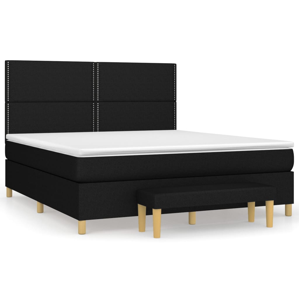 Boxspring met matras stof zwart 180x200 cm is nu te koop bij PeponiXL, paradijselijk wonen!