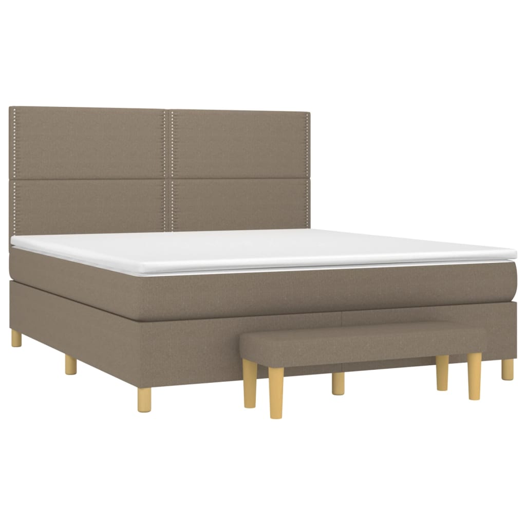 Boxspring met matras stof taupe 180x200 cm is nu te koop bij PeponiXL, paradijselijk wonen!