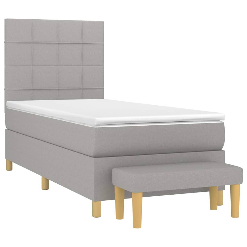 Boxspring met matras stof lichtgrijs 80x200 cm is nu te koop bij PeponiXL, paradijselijk wonen!