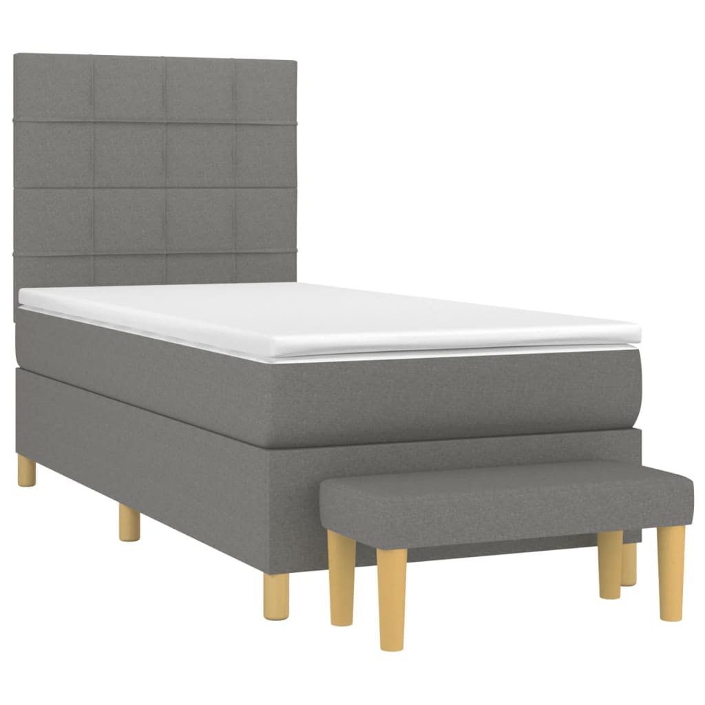 Boxspring met matras stof donkergrijs 80x200 cm is nu te koop bij PeponiXL, paradijselijk wonen!