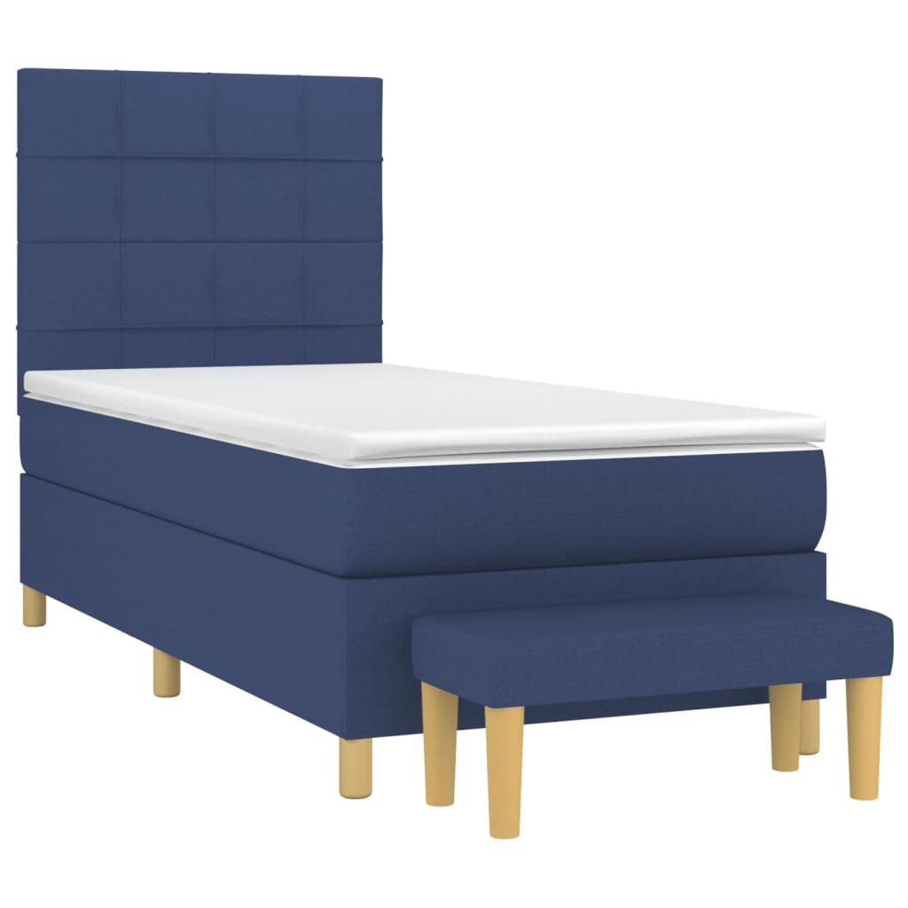 Boxspring met matras stof blauw 100x200 cm is nu te koop bij PeponiXL, paradijselijk wonen!