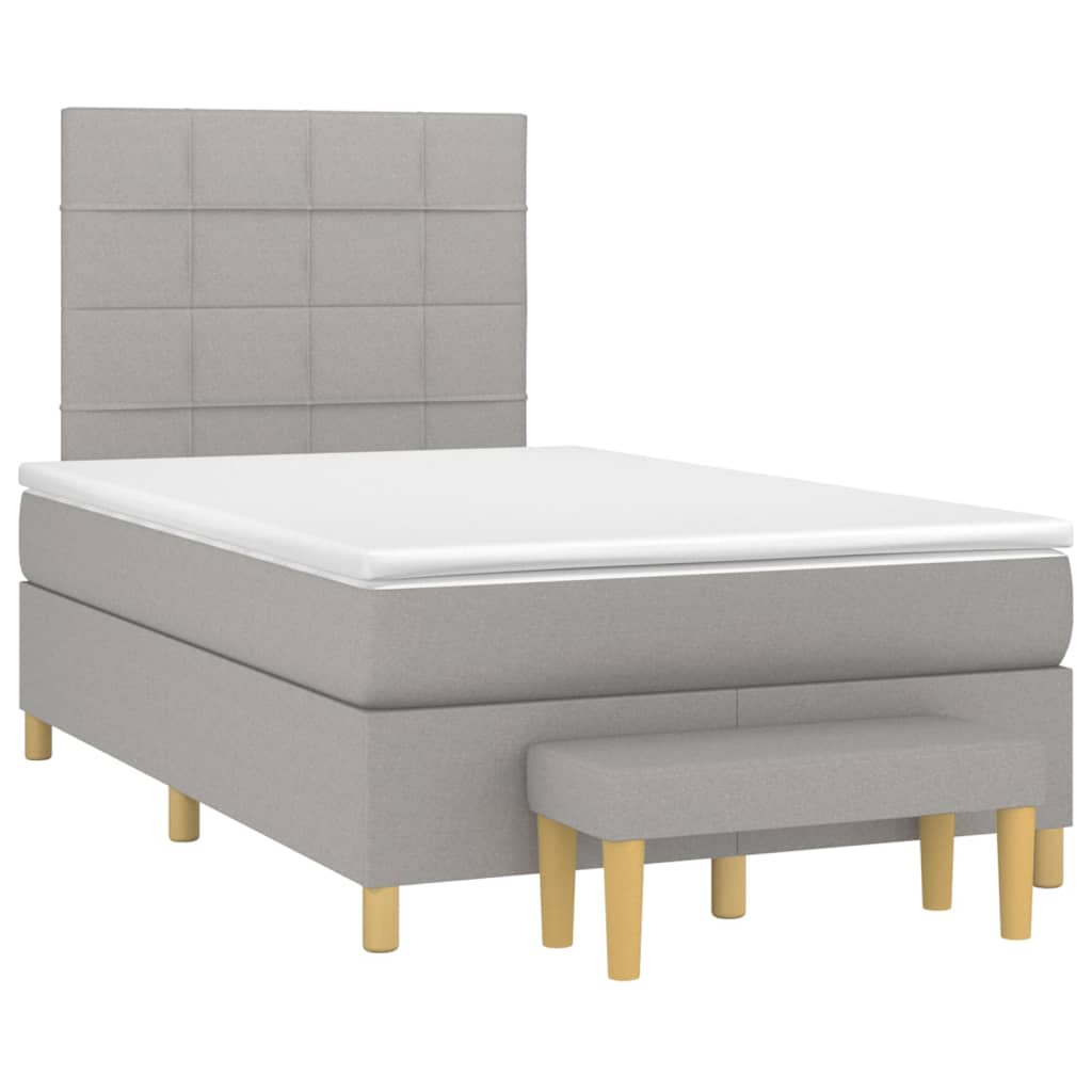 Boxspring met matras stof lichtgrijs 120x200 cm is nu te koop bij PeponiXL, paradijselijk wonen!
