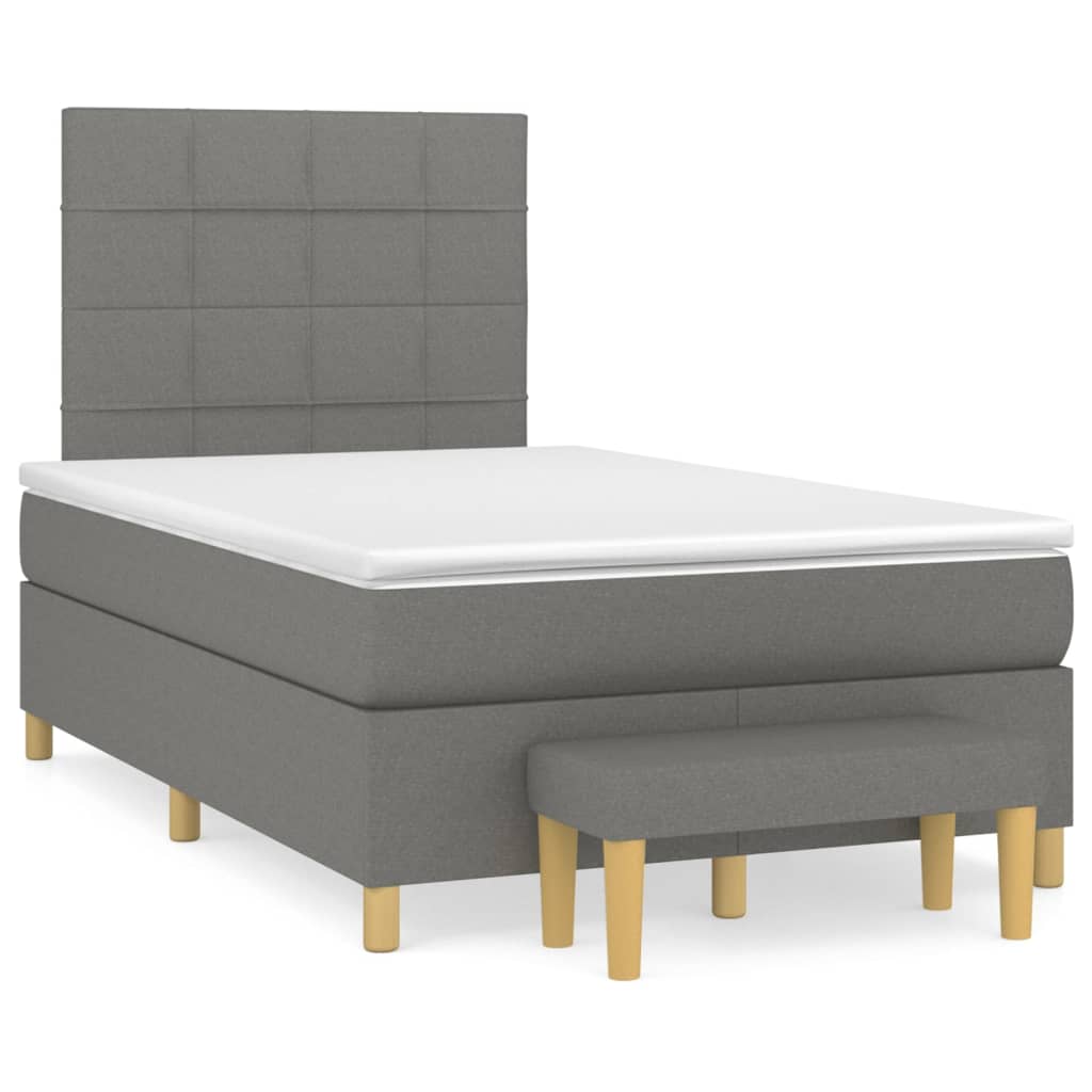 Boxspring met matras stof donkergrijs 120x200 cm is nu te koop bij PeponiXL, paradijselijk wonen!