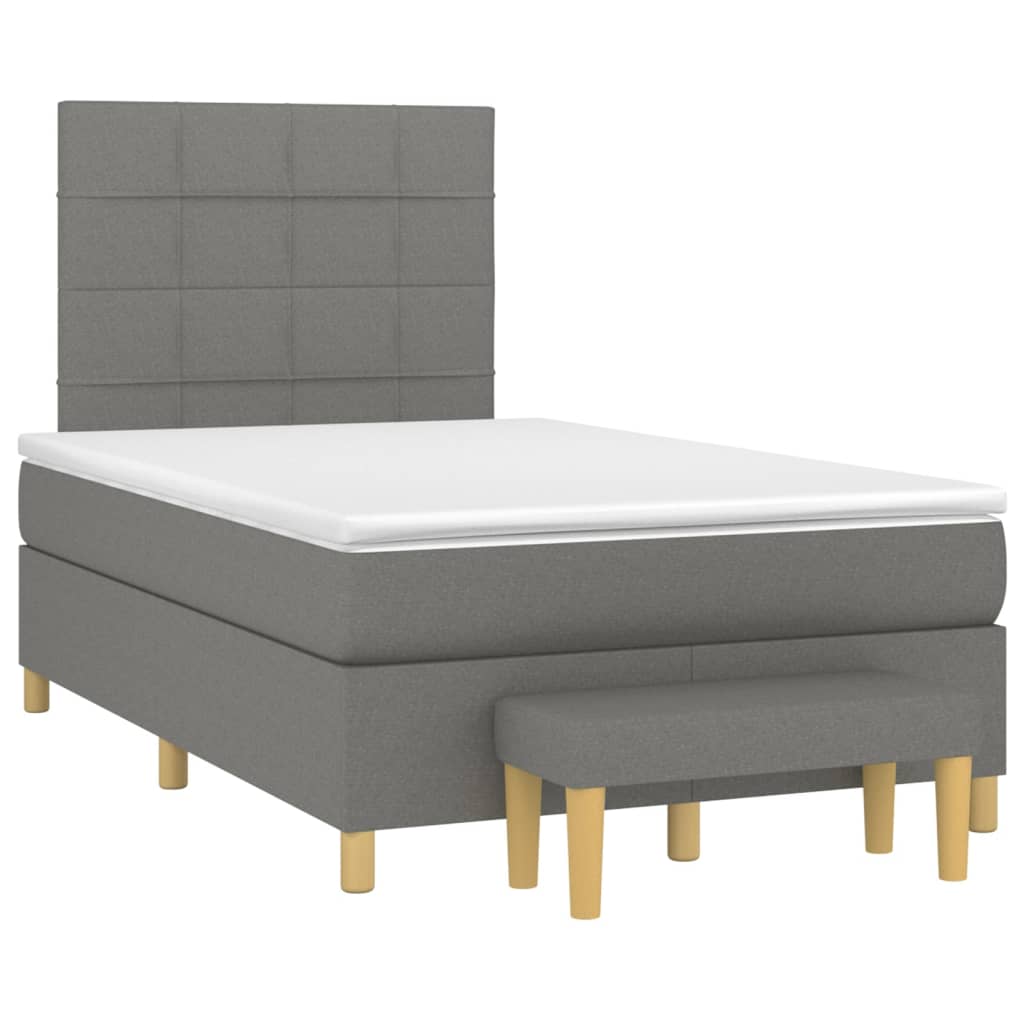 Boxspring met matras stof donkergrijs 120x200 cm is nu te koop bij PeponiXL, paradijselijk wonen!