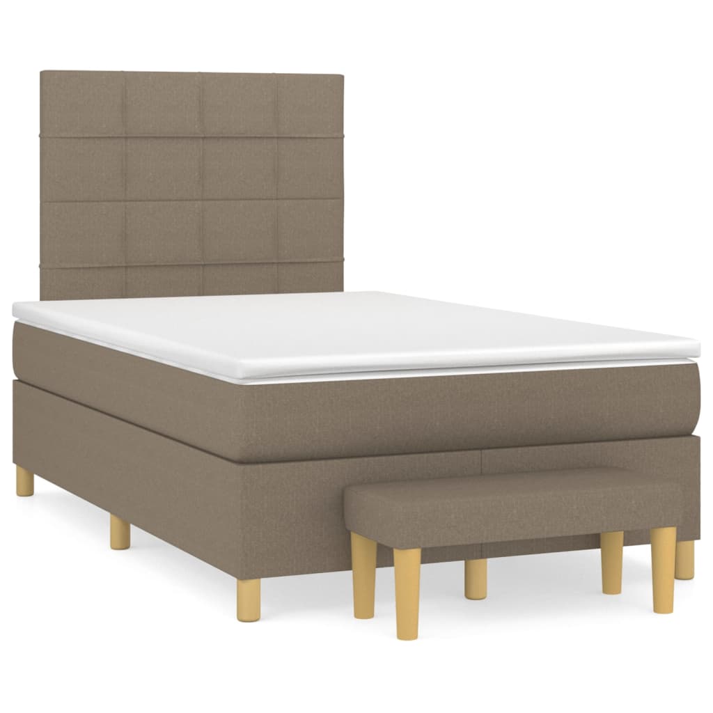 Boxspring met matras stof taupe 120x200 cm is nu te koop bij PeponiXL, paradijselijk wonen!