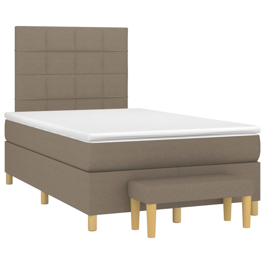 Boxspring met matras stof taupe 120x200 cm is nu te koop bij PeponiXL, paradijselijk wonen!
