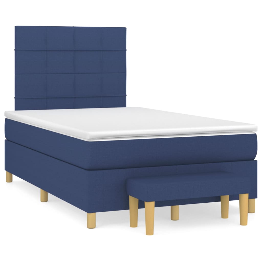 Boxspring met matras stof blauw 120x200 cm is nu te koop bij PeponiXL, paradijselijk wonen!