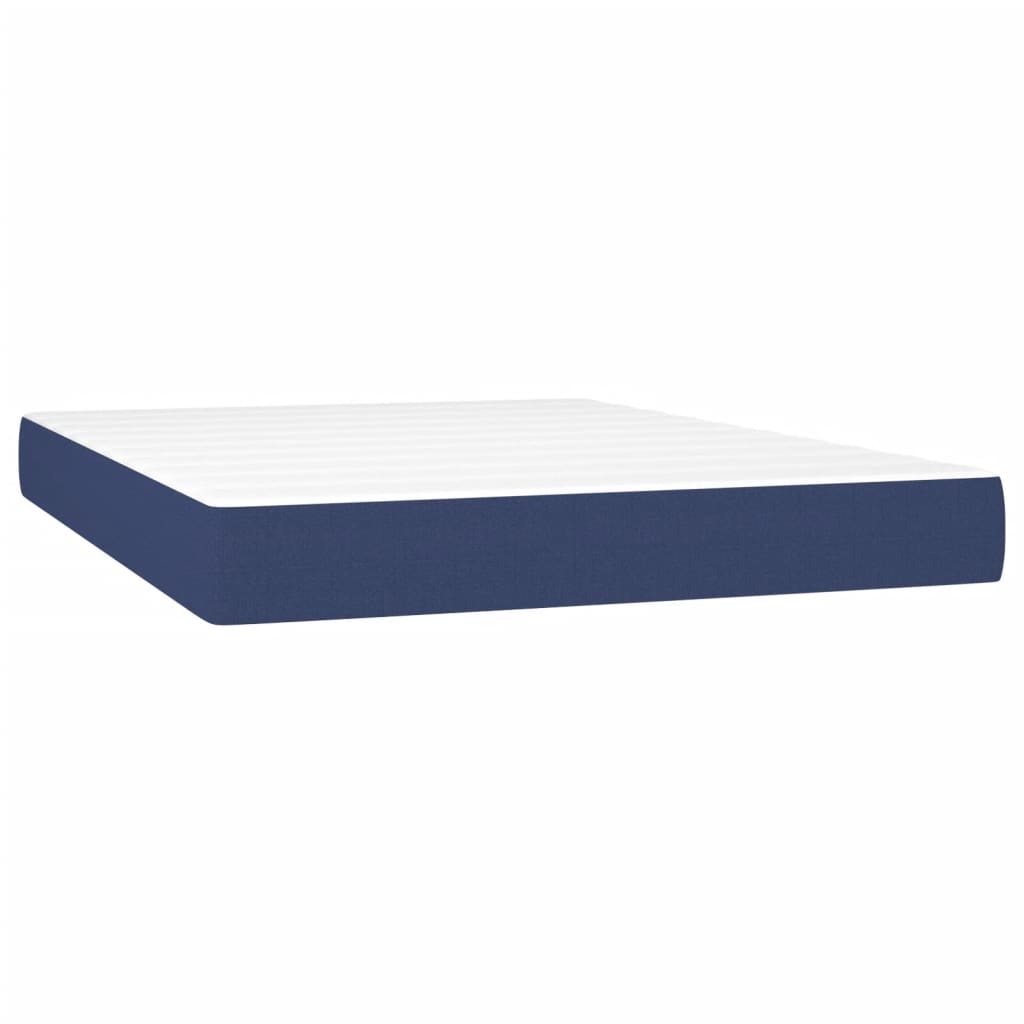Boxspring met matras stof blauw 140x190 cm is nu te koop bij PeponiXL, paradijselijk wonen!
