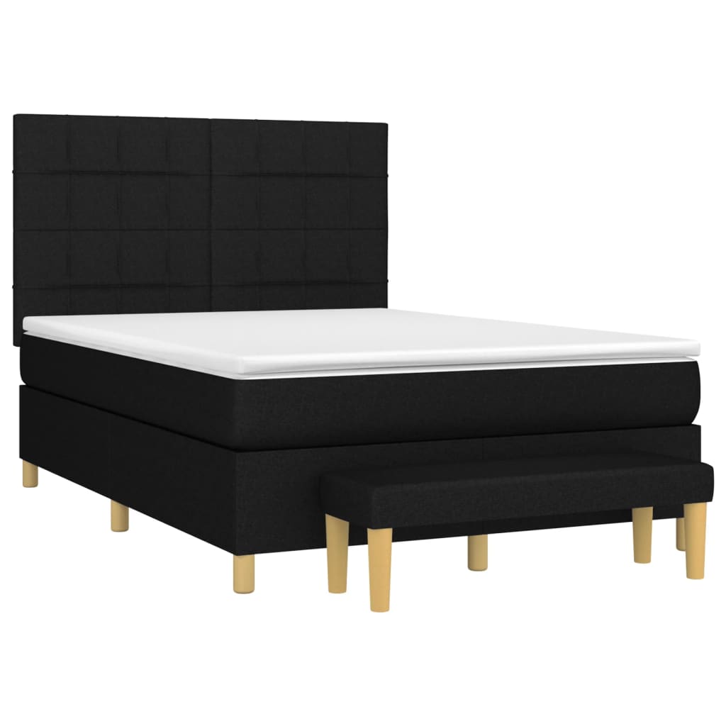 Boxspring met matras stof zwart 140x200 cm is nu te koop bij PeponiXL, paradijselijk wonen!