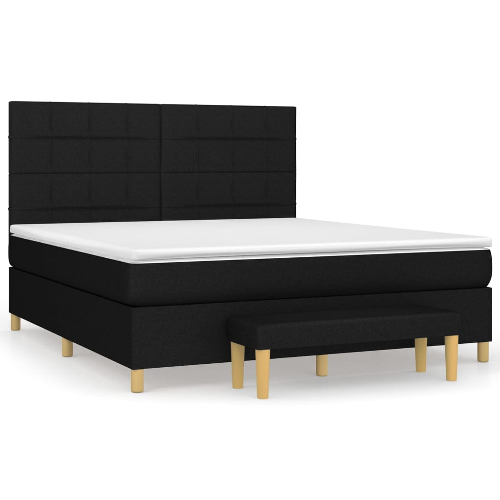 Boxspring met matras stof zwart 160x200 cm is nu te koop bij PeponiXL, paradijselijk wonen!