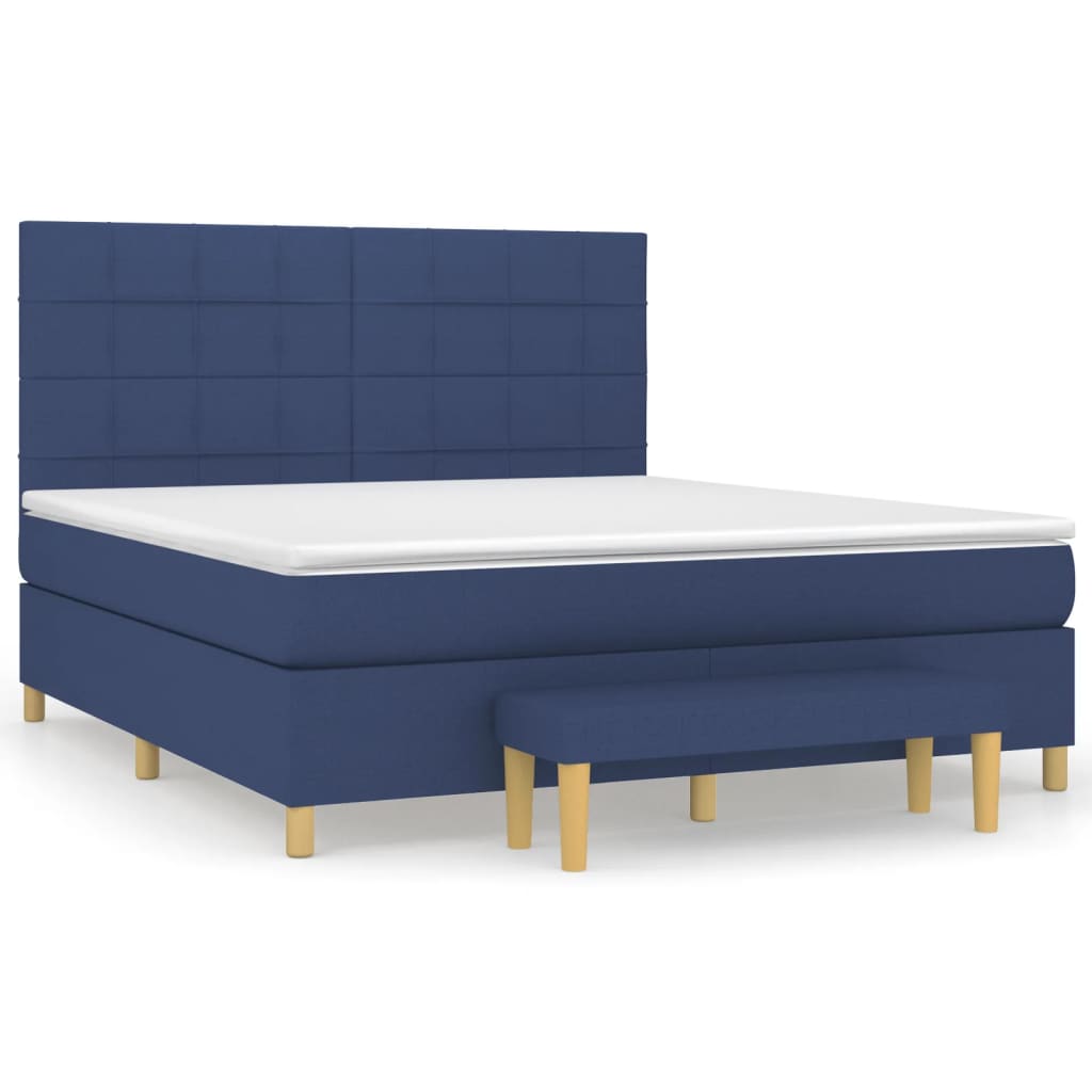 Boxspring met matras stof blauw 160x200 cm is nu te koop bij PeponiXL, paradijselijk wonen!