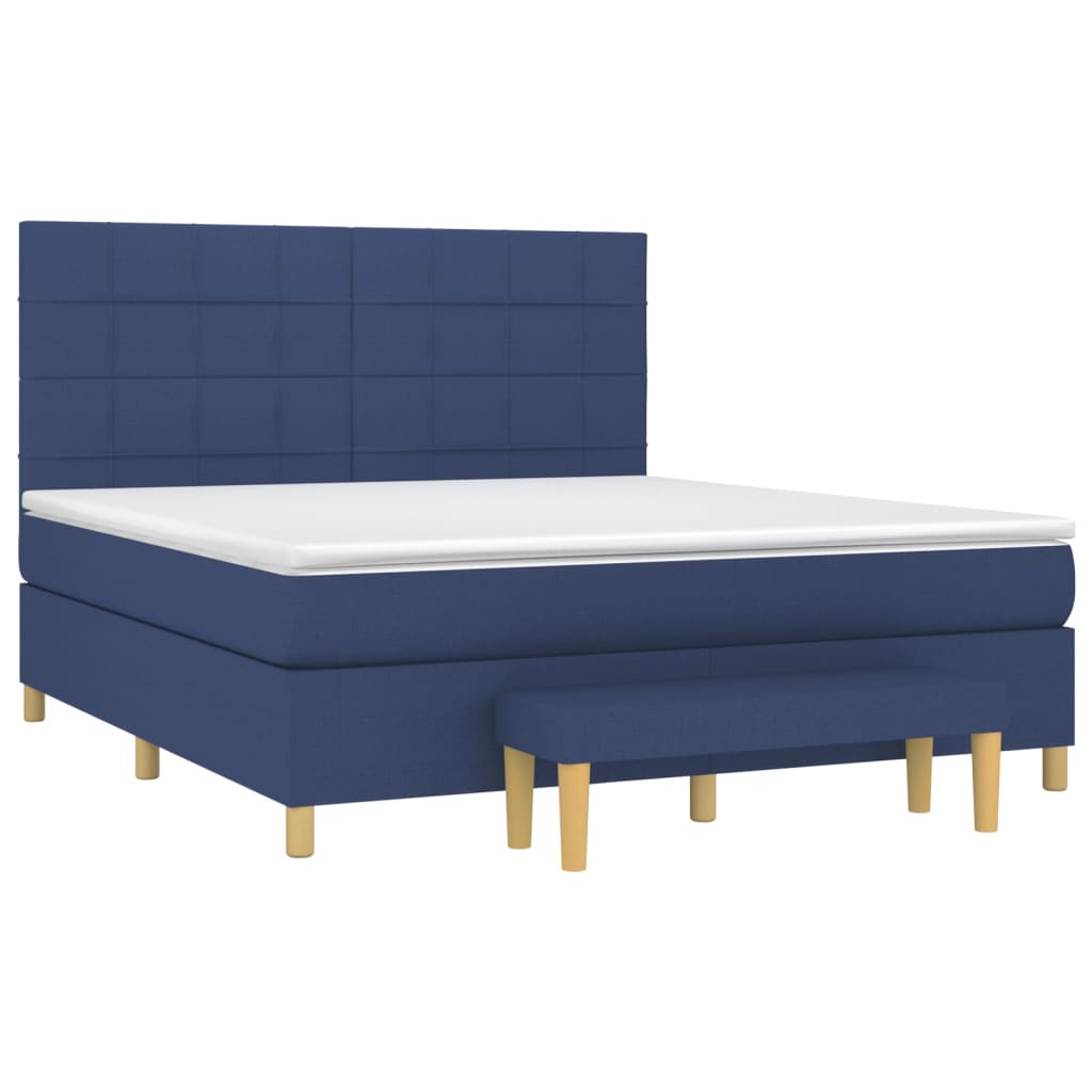 Boxspring met matras stof blauw 160x200 cm is nu te koop bij PeponiXL, paradijselijk wonen!