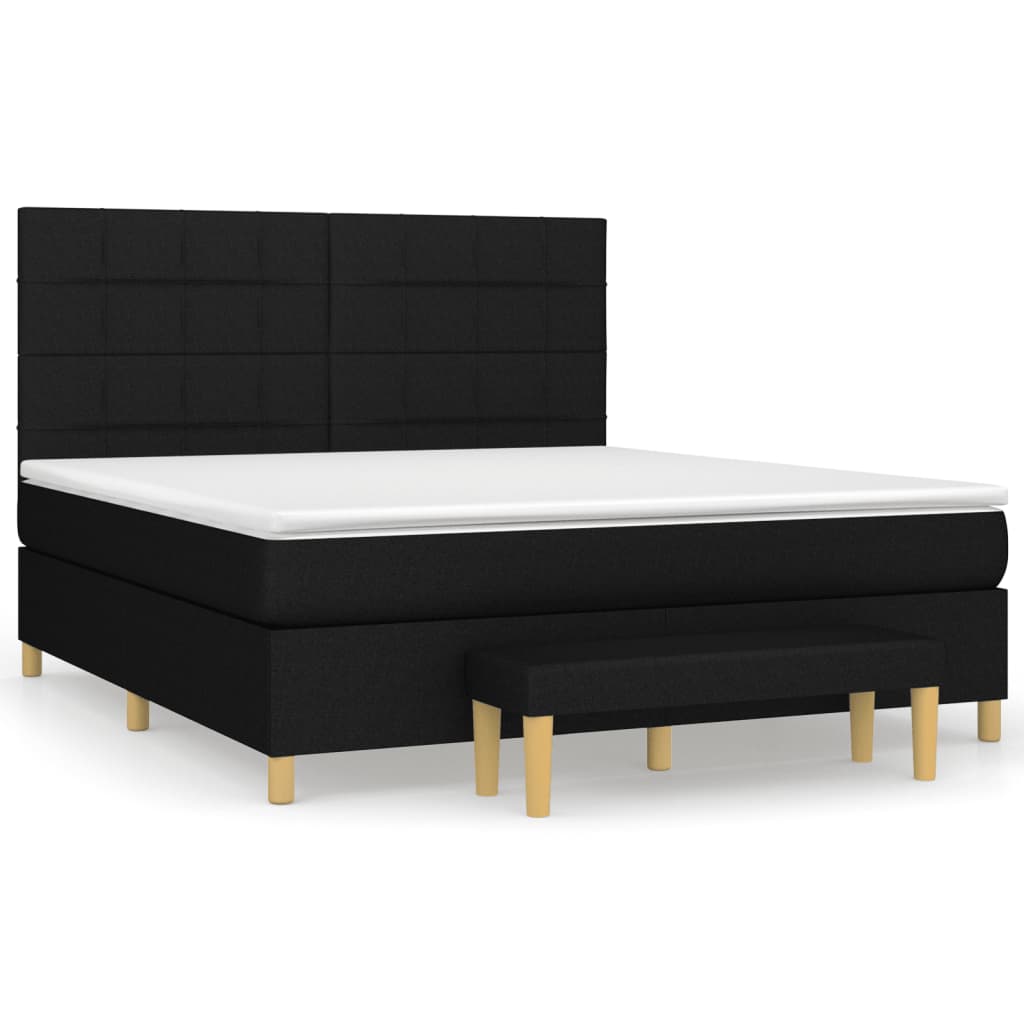 Boxspring met matras stof zwart 180x200 cm is nu te koop bij PeponiXL, paradijselijk wonen!