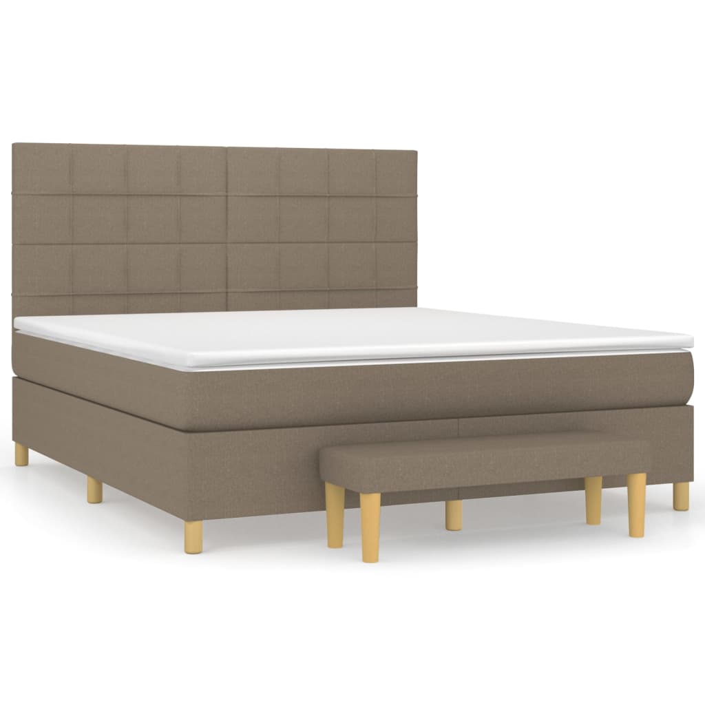 Boxspring met matras stof taupe 180x200 cm is nu te koop bij PeponiXL, paradijselijk wonen!