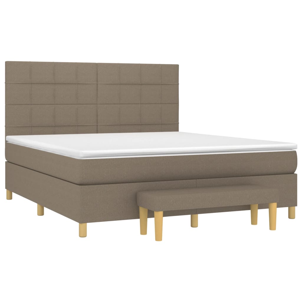 Boxspring met matras stof taupe 180x200 cm is nu te koop bij PeponiXL, paradijselijk wonen!