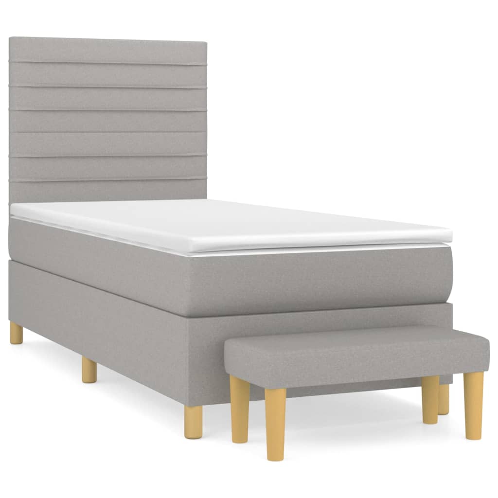 Boxspring met matras stof lichtgrijs 80x200 cm is nu te koop bij PeponiXL, paradijselijk wonen!