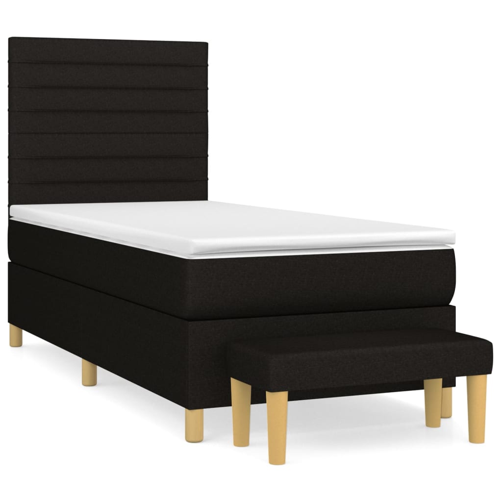 Boxspring met matras stof zwart 100x200 cm is nu te koop bij PeponiXL, paradijselijk wonen!