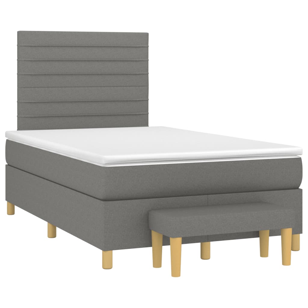 Boxspring met matras stof donkergrijs 120x200 cm is nu te koop bij PeponiXL, paradijselijk wonen!